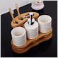 bathroom soap and toothbrush holder set