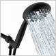 black shower head with handheld