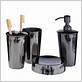 black toothbrush holder and soap dispenser set