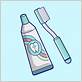cartoon toothbrush and toothpaste