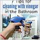 cleaning the shower with vinegar