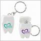 customized tooth shaped dental floss with keychain