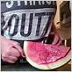 cutting a watermelon with dental floss