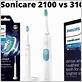 difference between sonicare etoothbrush & waterflosser