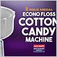 directions for working econo floss cotton candy machine