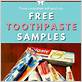 free dental toothpaste samples