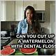 how to cut up a watermelon with dental floss