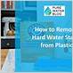 how to remove hard water stains from plastic water dispenser