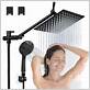 matte black rain shower head with handheld