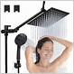 matte black shower head with hose