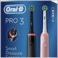 oral b electric toothbrush vibrates 3 times