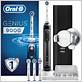 oral b genius 9000 black electric toothbrush 4 brush heads