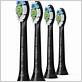 replacement brush heads for sonic electric toothbrush 4-pack black