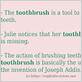 sentence with toothbrush