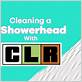 using clr to clean shower head
